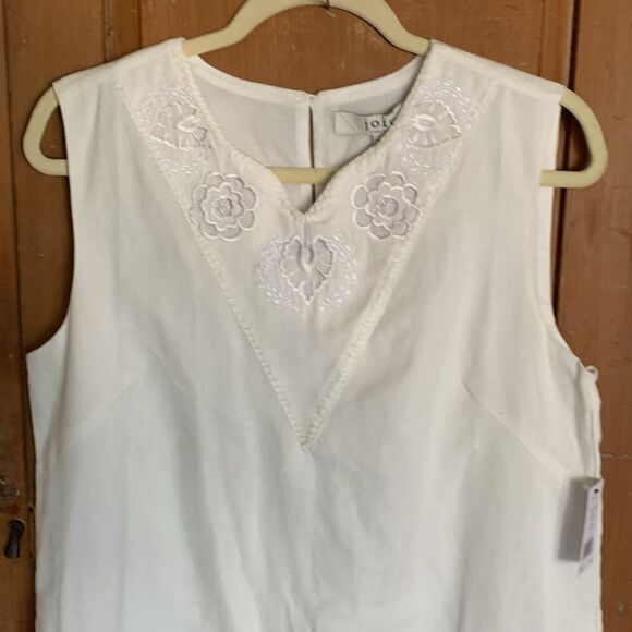 Joie Modarie embroidered white linen blend sleeveless shift dress NWT - Picture 4 of 10